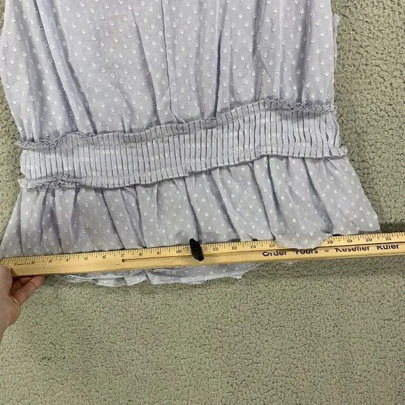 Bishop + Young Swiss Dot Ruffle Purple Tank Size Medium Lightweight NWOT - Picture 9 of 11